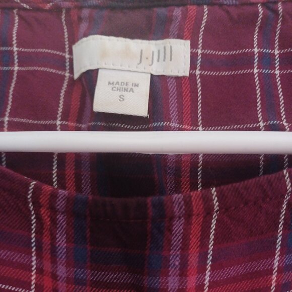 J. Jill Burgundy Plaid Tunic Top - Picture 3 of 3